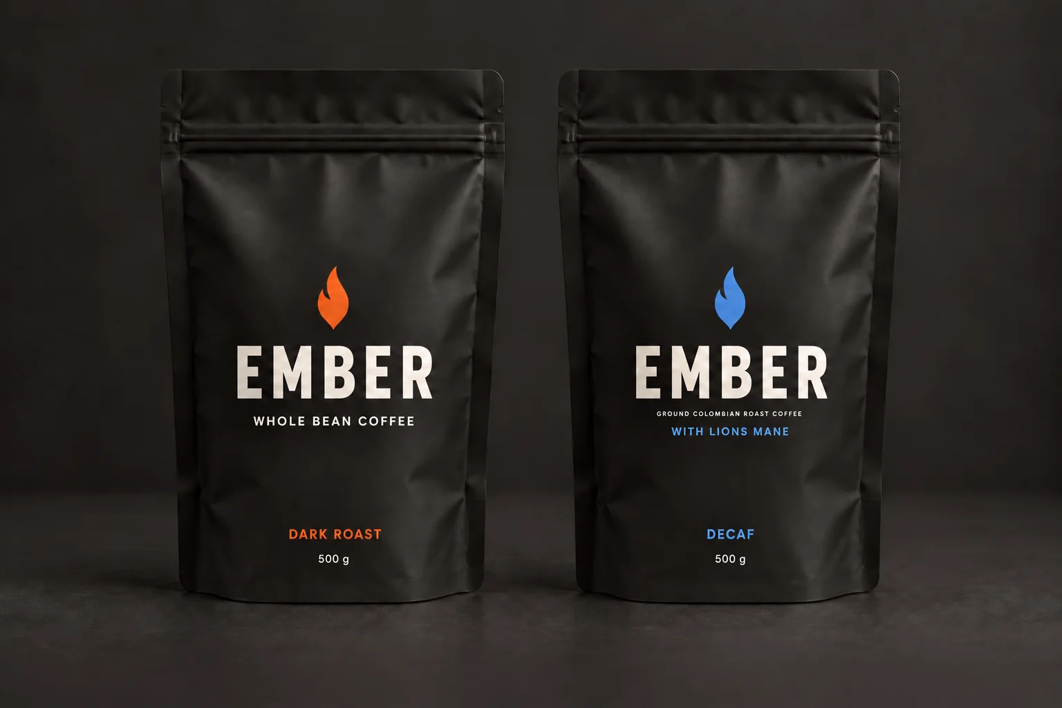 EMBER Coffee branding and packaging